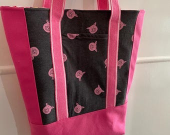 Percy Pig quilted tote bucket bag