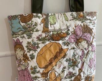 Sarah Kay velvet backed quilted tote bag