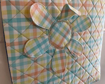 Flower quilted tote bag