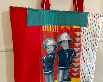 Fireman Sam patchwork tote bag