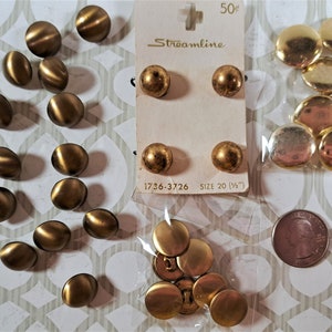 B-131; Thirty-Three Vintage Assorted Gold Metal Buttons