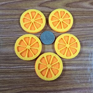 M-181; Five Bright and Fun Felt Two-Tone Orange Slices