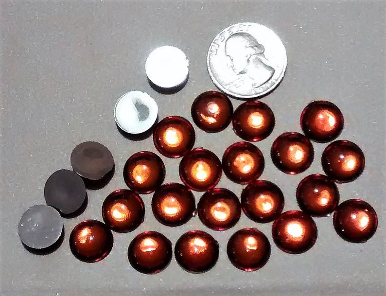 E-140: Iridescent Amber Acrylic Cabochons image 3