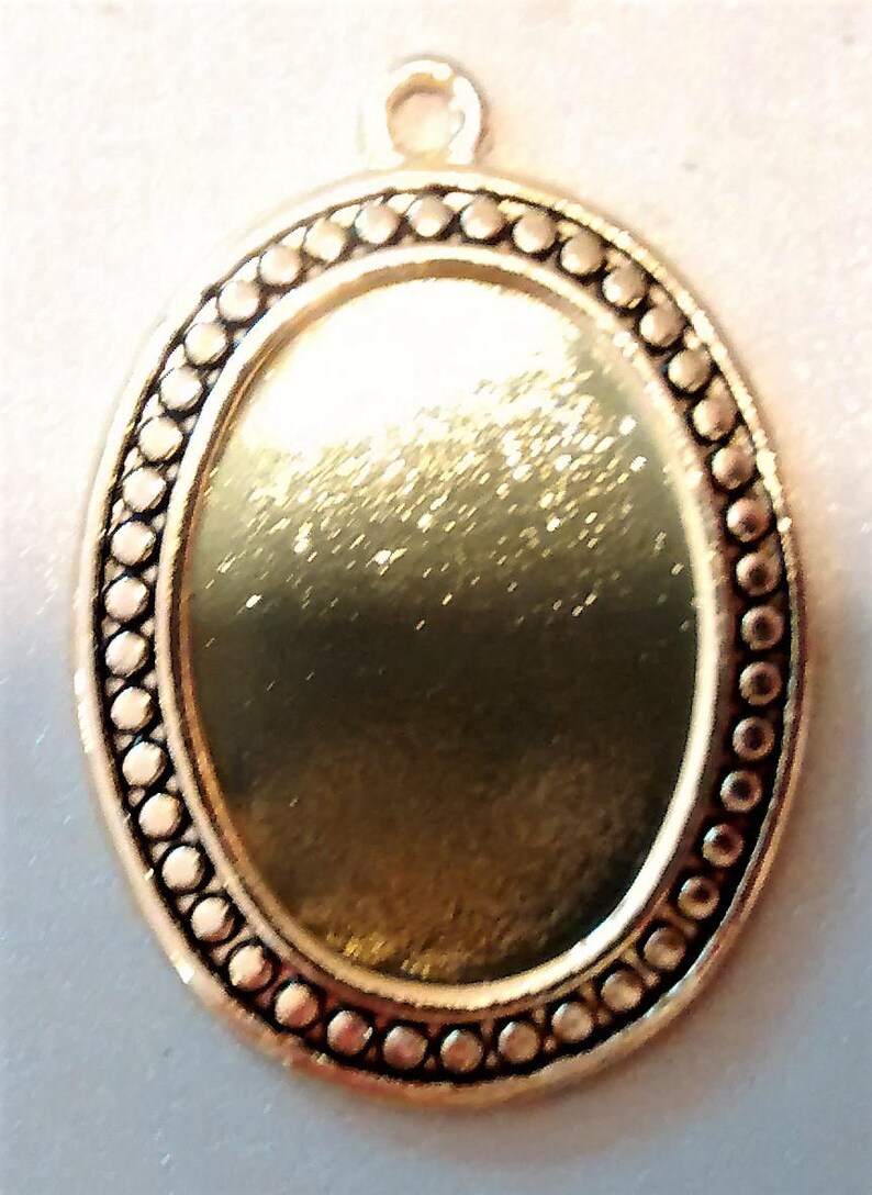 BF-219: Gold Cabochon Mounting 25 x 18mm image 1