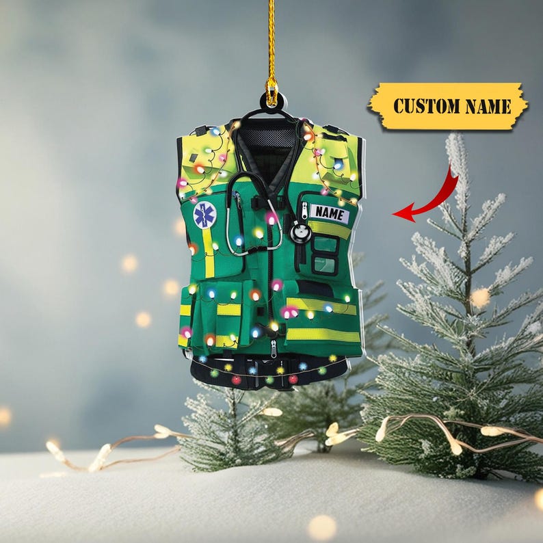 Personalized EMS EMT Paramedic Christmas Ornament 2024 Custom EMT