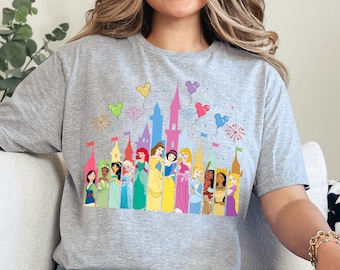 Disney Princesses Shirt, Princesses Shirt, Disney Princesses, Anna Elsa Snow White Cinderella Belle Ariel Shirts, Comfort Colors 232297