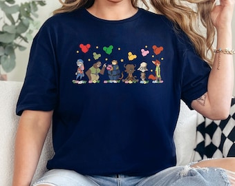 Disney Zootopia Characters Shirt, Nick Wilde Judy Hopps Shirt, Disney Family Trip Shirt, Zootopia Mickey Balloons Tee 234018