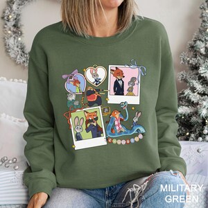 Coquette Polaroid Zootopia Sweatshirt, Judy Hopps Nick Wilde Sweatshirt,Welcome To Zootopia Disney Hoodie, Locket Zootopia Crewneck 234503 bild 6