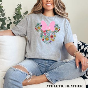 Disney Floral Minnie Head Shirt, Minnie Head Shirt, Disney Minnie Shirt, Disney Family Shirt 231356