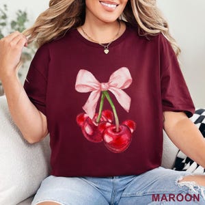 Cherry Shirt, Valentines Day Cherry Shirt, Disney Coquette Baby Tee, Valentines Day Gift Shirt, Gift For Woman 232857