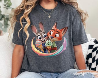 Disney Zootopia Shirt, Nick Wilde and Judy Hopps Shirt, Zootopia Ice Cream Disney Shirt, Welcome To Zootopia Disney Shirt 233859
