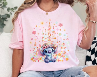 Disney Watercolor Castle Stitch Shirt, Disney Stitch Shirts, Disney Castle Shirts, Disneyworld Family Shirts, Stitch Shirts 232598