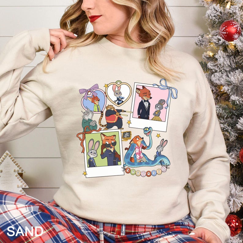 Coquette Polaroid Zootopia Sweatshirt, Judy Hopps Nick Wilde Sweatshirt,Welcome To Zootopia Disney Hoodie, Locket Zootopia Crewneck 234503 bild 9