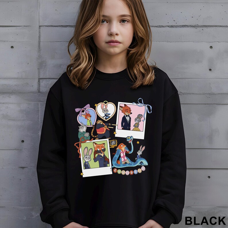 Coquette Polaroid Zootopia Sweatshirt, Judy Hopps Nick Wilde Sweatshirt,Welcome To Zootopia Disney Hoodie, Locket Zootopia Crewneck 234503 bild 13