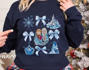 Disney Frozen Coquette Sweatshirt, Princess Elsa Sweatshirt, Elsa Coquette Hoodie, Disney Girls Trip Hoodie, Elsa Anna Olaf Crewneck 233951