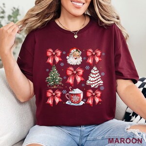 Red Coquette Christmas Shirt: Retro Holiday Bow Tee