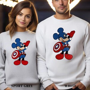 Superhero Mickey Sweatshirt, Captain America Mickey Sweatshirt, Avengers Mickey Hoodie, Superhero Mickey Hoodie, Captain Mickey 232472