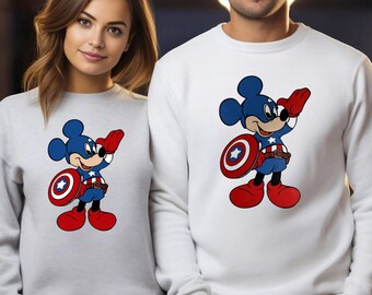 Captain America Mickey Sweatshirt: Avengers Unisex Hoodie