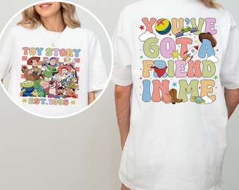 Vintage Toy Story Est 1995 Shirt, Comfort Colors Shirt, Toy Story You've Got a Friend In Me Shirt, Woody Buzz Jessie Bullseye Rex Tee 232225