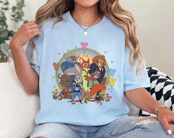 Disney Zootopia Characters Shirt, Nick Wilde Judy Hopps Shirt, Disney Family Trip Shirt, Zootopia Mickey Balloons Tee 234659