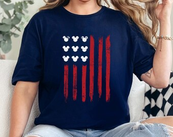 Patriotic Mickey Mouse America Flag Shirt, Disney Happy 4Th Of July Tee, Independence Day USA Shirt, Disneyland Family Trip Tee 232970