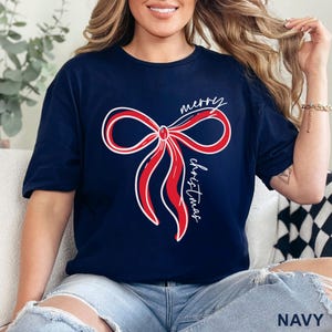 Coquette Christmas Bow Shirt: Women&#39;s Holiday Party Tee