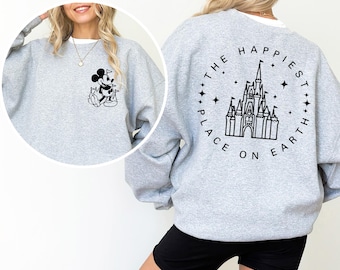 The Happiest Place One Earth Sweatshirt, Magical Castle Hoodie, Mickey Castle Hoodie, Disney Vacation Hoodie, Magic Kingdom Crewneck 233806