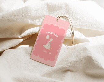 One Silly Goose Birthday Favor Tags: Editable Canva Template (Digital Download)