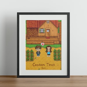 Benutzerdefinierte Paare Stardew Valley Poster, personalisierte Stardew Valley Poster Download, Paare Pixel Art, individuelles Geschenk für Paare
