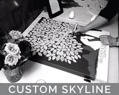 wedding guest book, canvas wedding tree guest book, Personalized Skyline & Silhouette Wedding Keepsake, Art Print or Canvas // W-T05-1PS HH3