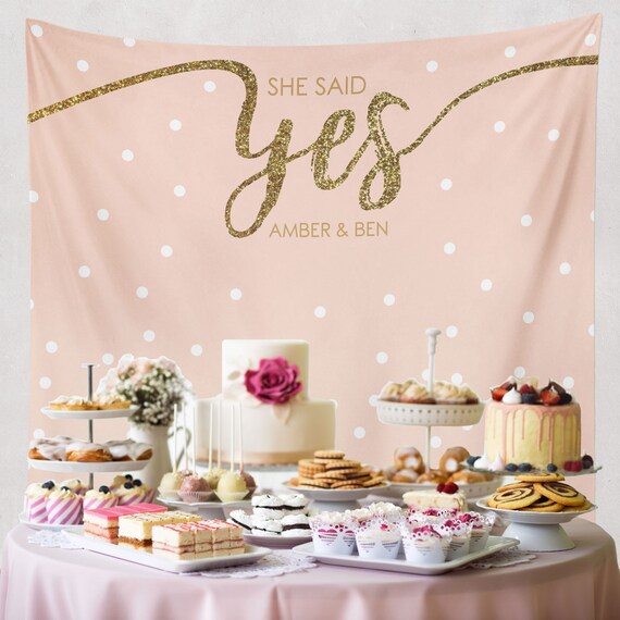 She Said Yes Bridal Shower Decorations Engagement Decor Etsy She Said Yes Bridal Shower Decorations Engagement Decor Etsy