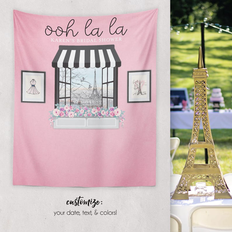 Paris Birthday Party Paris Bridal Shower Paris Baby Shower Paris Photo Booth Backdrop Paris Shower W-A31-TP MAR1 AA3 Paris Theme Party