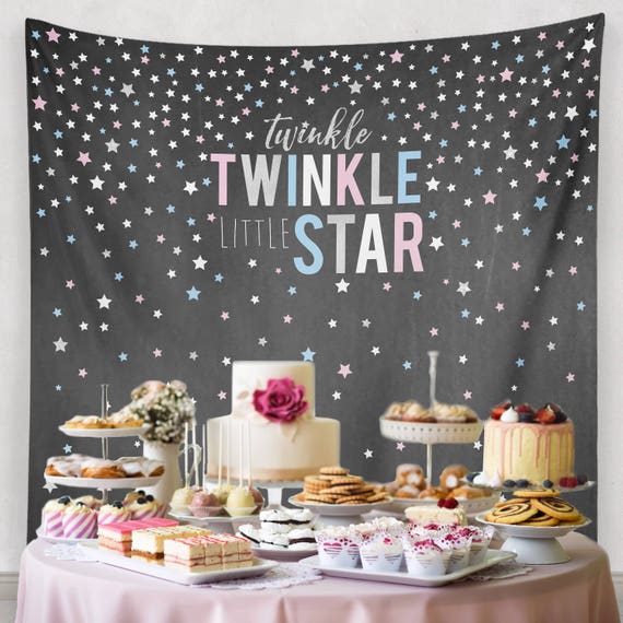 Twinkle Twinkle Little Star Baby Shower | Twinkle Twinkle Little Star Banner | Baby Shower Backdrop | Birthday Party Banner Decor Il_570xn