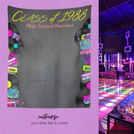 Class Reunion Banner 80 S Photo Booth High School Etsy