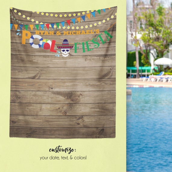 Fiesta Pool Party, Summer Pool Party Backdrop, Birthday Party Backdrop, Birthday Party Decorations, Birthday Party Photobooth / N-T32-TP AA3 Il_570xn