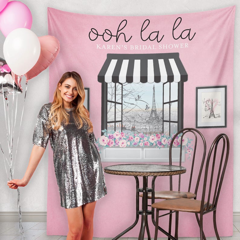 Paris Birthday Party Paris Bridal Shower Paris Baby Shower Paris Photo Booth Backdrop Paris Shower W-A31-TP MAR1 AA3 Paris Theme Party
