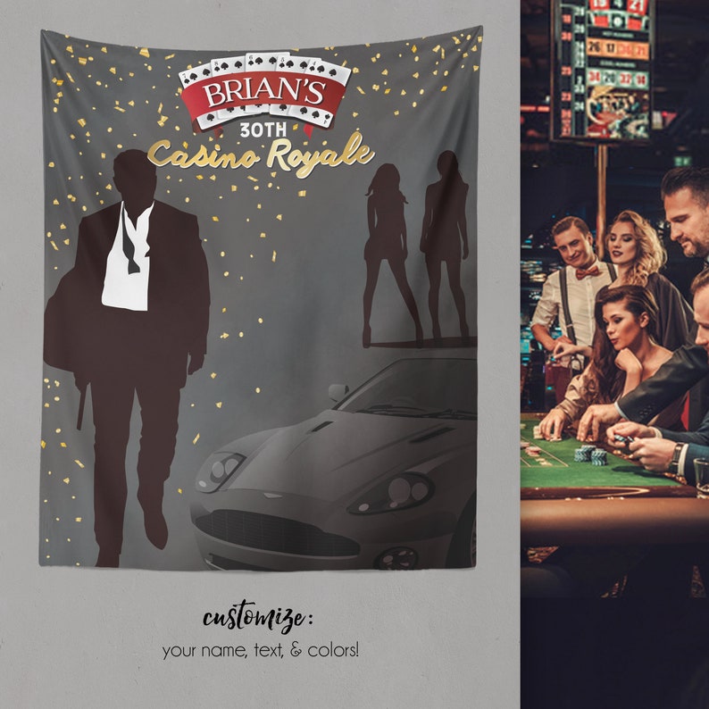 James Bond Theme Party Spy Party 007 James Bond Party Party Photo Booth Backdrop H-T50 AA2 Casino Party Secret Agent Party