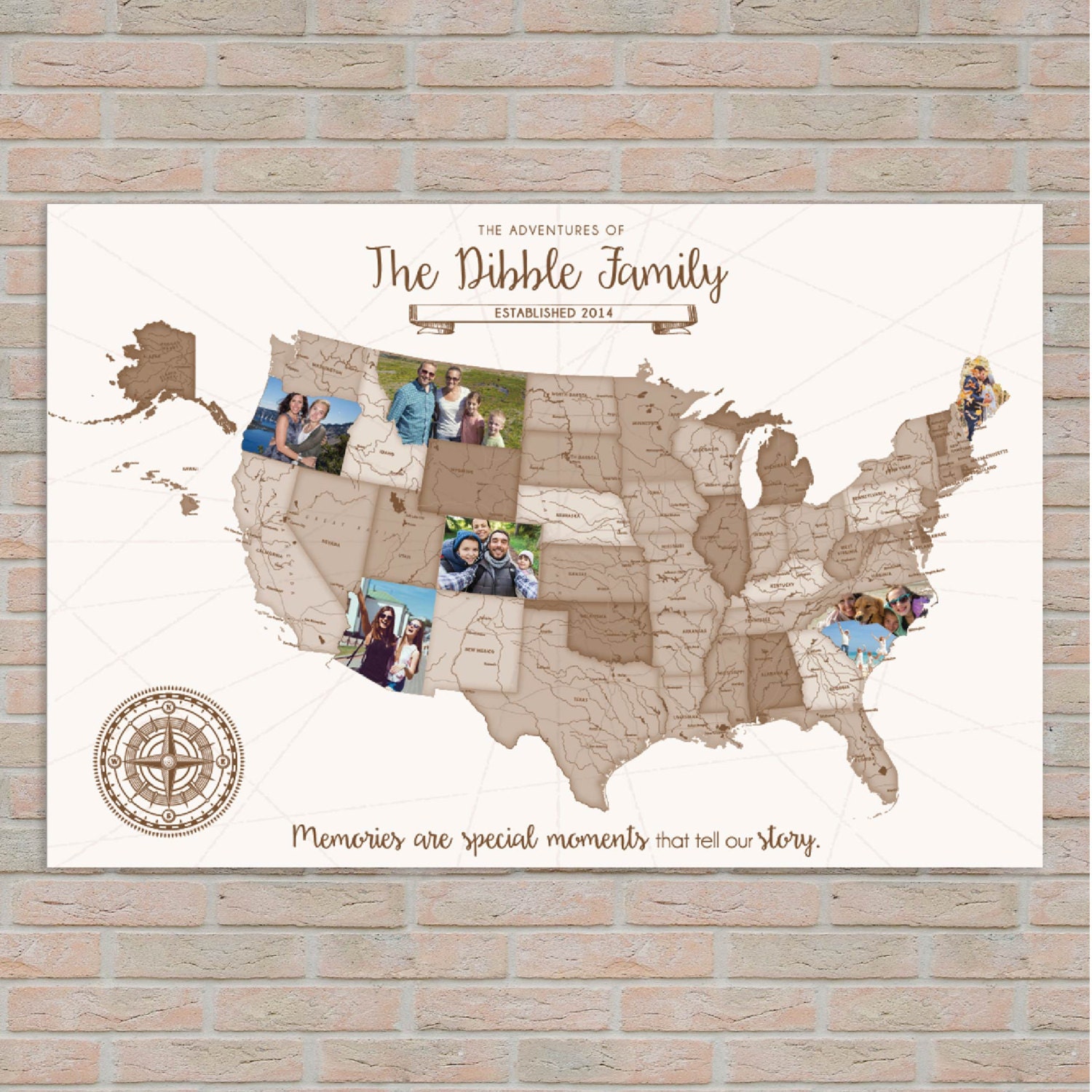 personalized family travel map