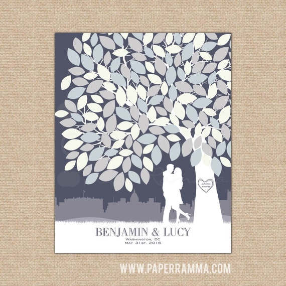 Custom Guestbook, Guest book, Unique Guestbook, Wedding Guestbook, Wedding Tree, Guestbook, Guestbook Canvas, Poster // W-T05-1PS HH3 05P Il_570xn
