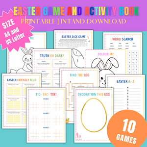 Easter Activity Book, Fun Printable Kids Activities, Coloring Pages, Easter Games, Worksheets for Children, Creative Learning Fun