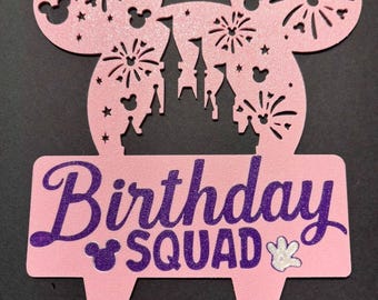 Mickey Mouse Ears Birthday squad cake topper