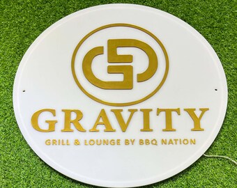 Custom Round Acrylic Logo Sign | Custom Logo Business Sign Wall | Round Business Logo Sign | Acrylic Business Signage | 3D Acrylic Sign