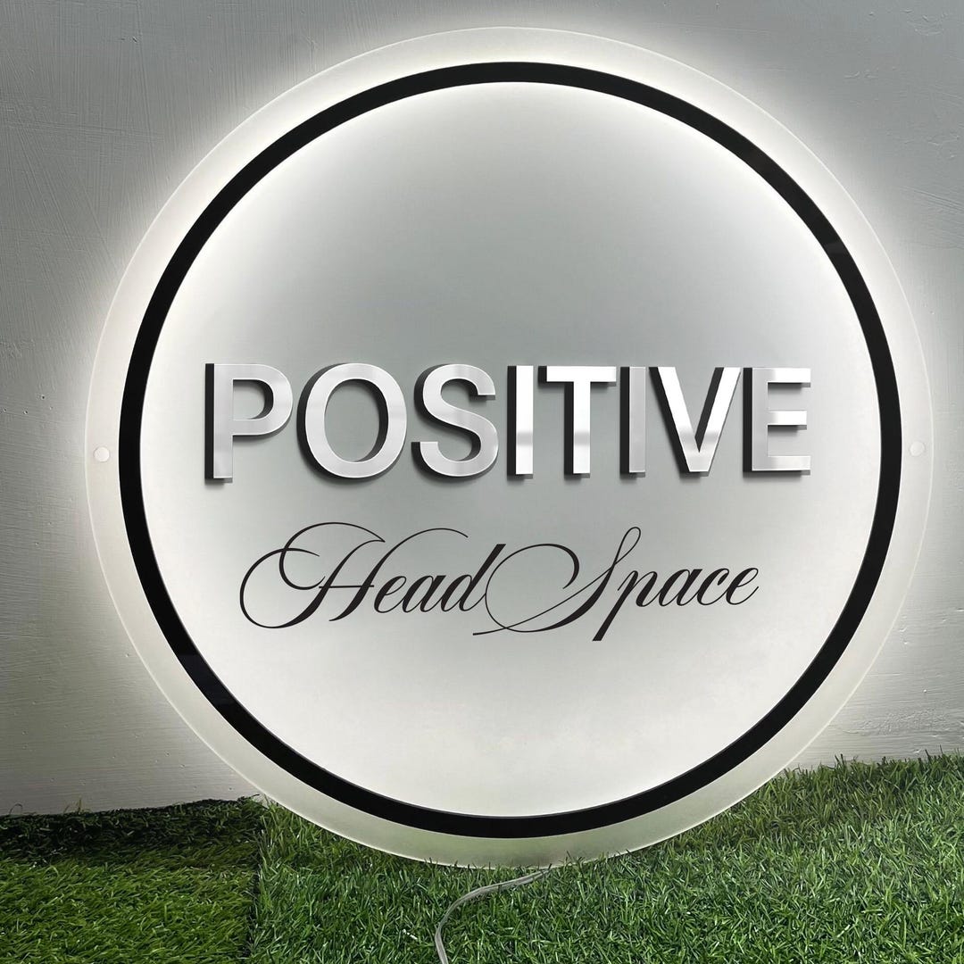 Customize 3D Raised Business Logo Sign | Salon Backlit Sign | Light up ...