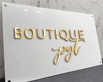 Raised 3D Acrylic Logo Sign | Custom Logo Business Sign Wall | Round Business Logo Sign |  Acrylic Business Signage | 3D Acrylic Sign