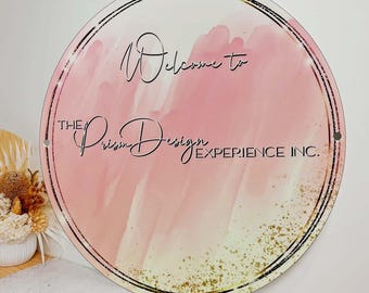 Personalized Acrylic Business Name Signs | Round Acrylic Company Logo Sign | Office Door Sign | Custom Business Signs | Office Accessories