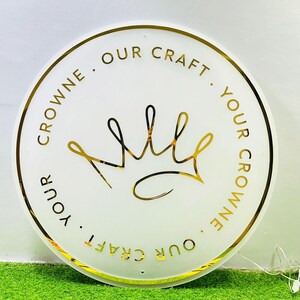 Kundenspezifisches UV-Acryl-Business-Zeichen | Personalisiertes Acrylschild mit Beauty-Logo | | Rundes Business Logo Schild | Acryl Geschäft Beschilderung | 3D Acryl Schild Bild 9