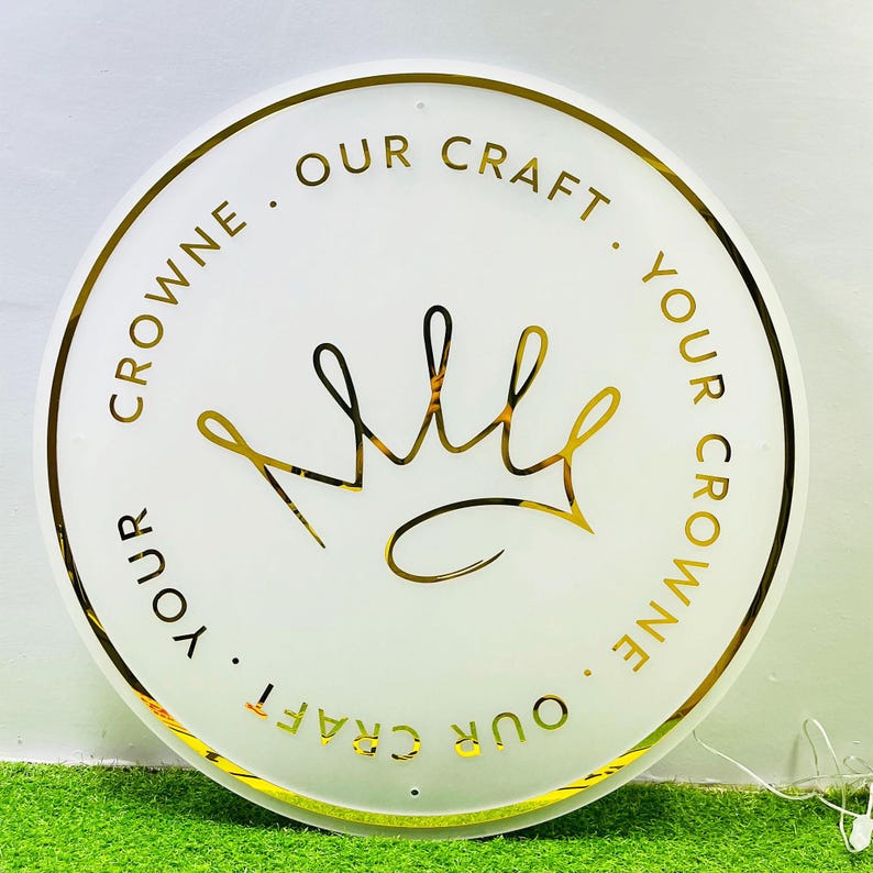 Kundenspezifisches UV-Acryl-Business-Zeichen | Personalisiertes Acrylschild mit Beauty-Logo | | Rundes Business Logo Schild | Acryl Geschäft Beschilderung | 3D Acryl Schild Bild 9
