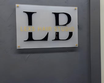 Custom Frosted Acrylic Business Sign | Custom Acrylic Office Logo Sign | Business Logo Sign | Acrylic Small Business Signage