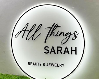 Custom Backlit Beauty Logo Sign | Custom Acrylic Business Names Sign | Office Logo Business Door Sign | Salon led sign | Light Up Sign