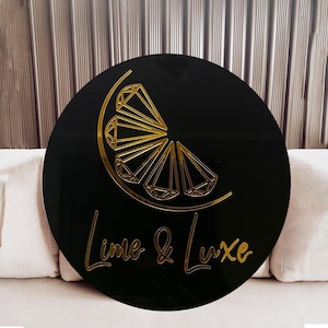 3D Lettered Round Business Sign, Custom Acrylic Business Logo, Office Wall Decor, Business Door Signs, Salon Logo Signs, Acrylic Logo Signs